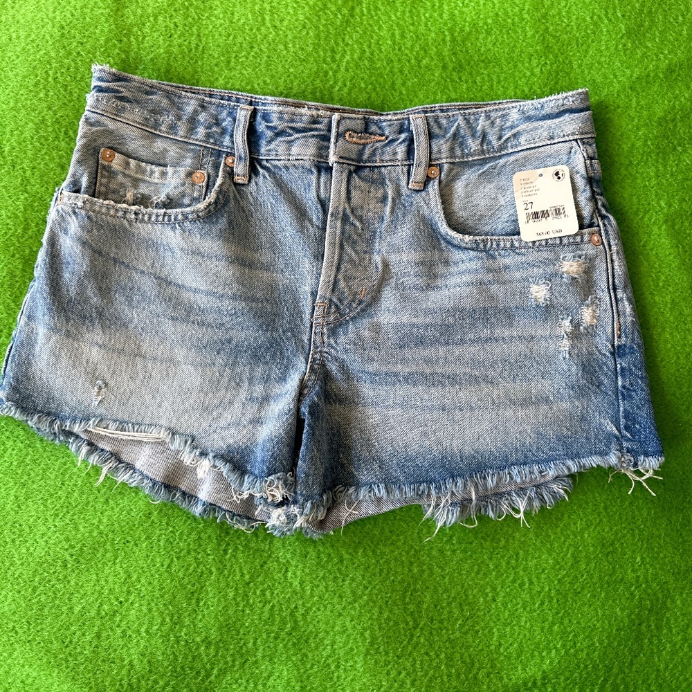 Free People Light Blue Jean Shorts